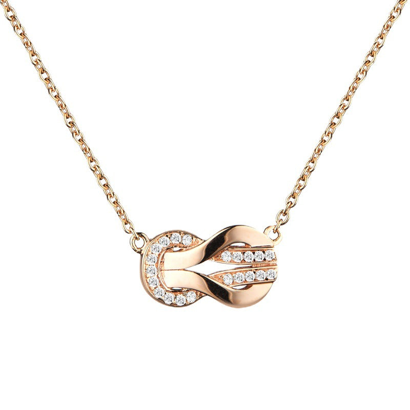 8-word Unlimited Double-layer Laminated 18K Gold Plated Vachette Clasp Necklace