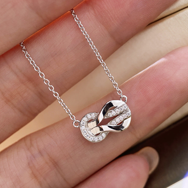 8-word Unlimited Double-layer Laminated 18K Gold Plated Vachette Clasp Necklace