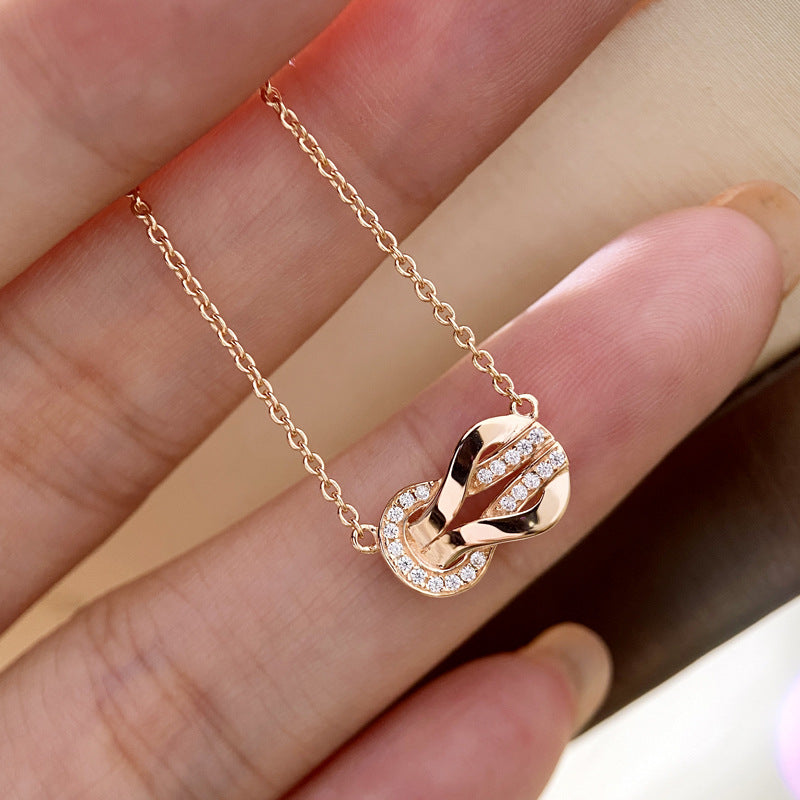 8-word Unlimited Double-layer Laminated 18K Gold Plated Vachette Clasp Necklace