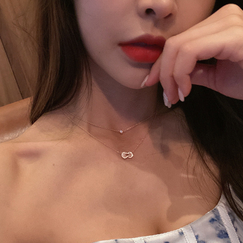8-word Unlimited Double-layer Laminated 18K Gold Plated Vachette Clasp Necklace
